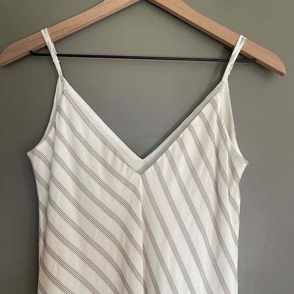 FRAME Striped Bias Slip Dress Size Small Cream Tan Maxi Midi Chic Sexy Neutrals - Picture 13 of 16